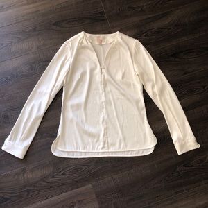Long sleeve off-white blouse in size XS